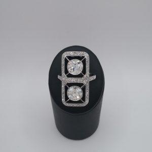 Bague "art déco" diamants