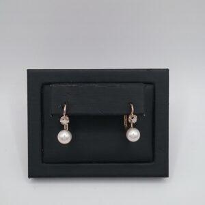 Boucles d'oreilles perles et diamants