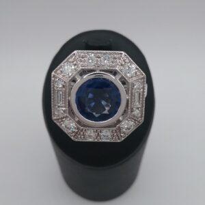 Bague saphir diamants