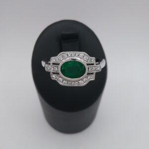 Bague émeraude diamants