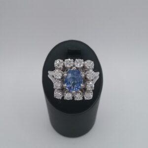 Bague saphir diamants