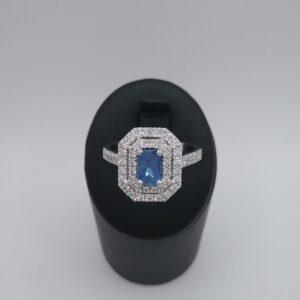 Bague saphir diamants
