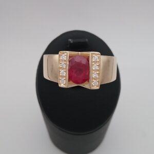 Bague rubis diamants