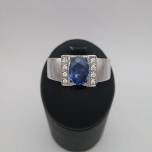 Bague saphir diamants
