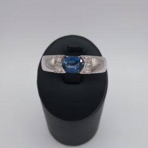 Bague saphir diamants