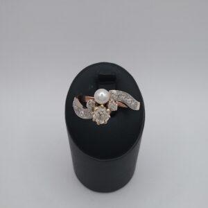 Bague toi et moi diamants perle
