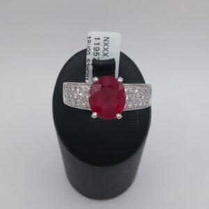 Bague rubis diamants
