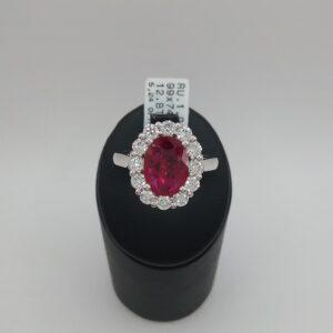 Bague rubis diamants