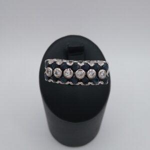 Bague saphirs diamants