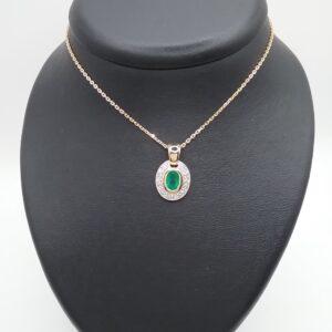 Pendentif émeraude diamants