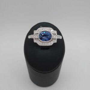 Bague saphir diamants