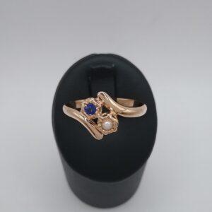 Bague saphir et perle