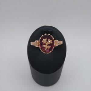 Bague fleur gravée