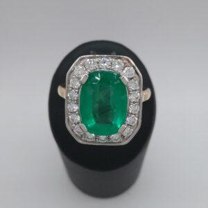 Bague émeraude diamants