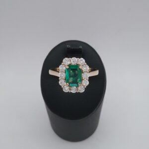 Bague émeraude diamants