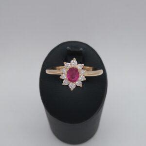 Bague rubis diamants