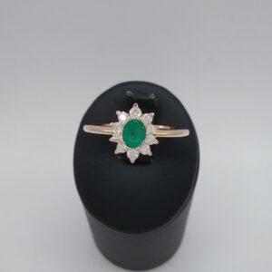 Bague émeraude diamants