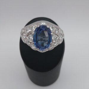 Bague saphir diamants