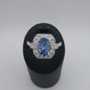 Bague saphir diamants