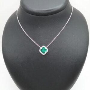 Collier émeraude diamants