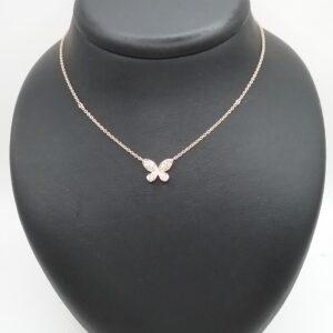Collier papillon diamants