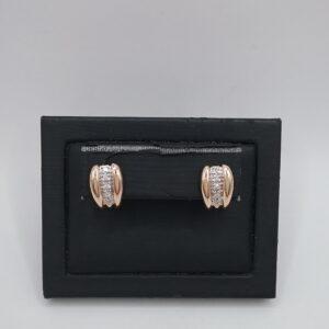Boucles d'oreilles bicolores diamants