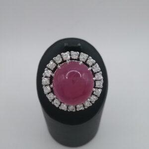 Bague rubis diamants