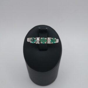 Bague émeraudes diamants