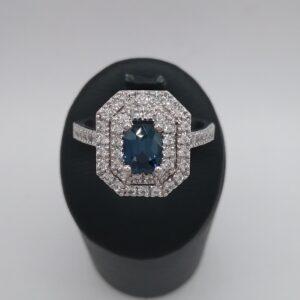 Bague saphir diamants