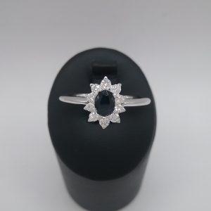 Bague saphir diamants
