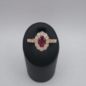 Bague rubis diamants