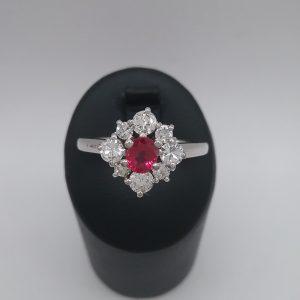 Bague rubis diamants
