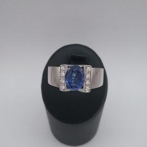 Bague saphir diamants