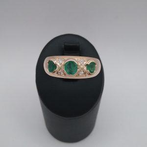 Bague émeraudes diamants