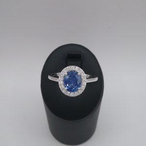 Bague saphir diamants