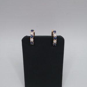 Créoles saphirs diamants