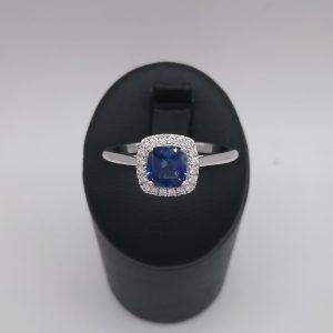 Bague saphir diamants